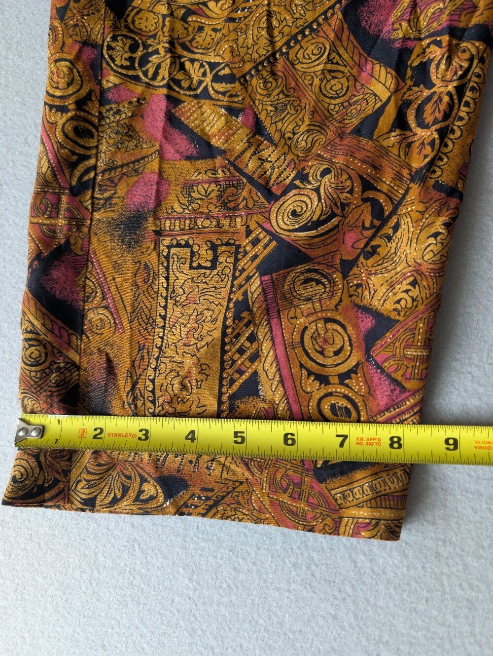 Vintage Maximalist High Waisted Baroque Print Trousers Mob Wife Sz 10 Medium - Picture 14 of 15